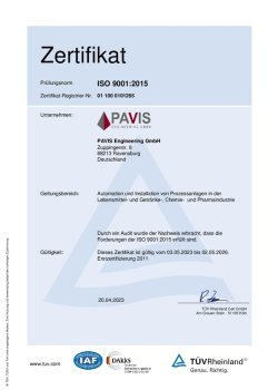 PAVIS Zertifikate